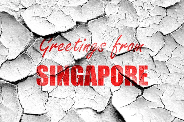 Grunge ραγισμένα Χαιρετίσματα από Σιγκαπούρη — Φωτογραφία Αρχείου