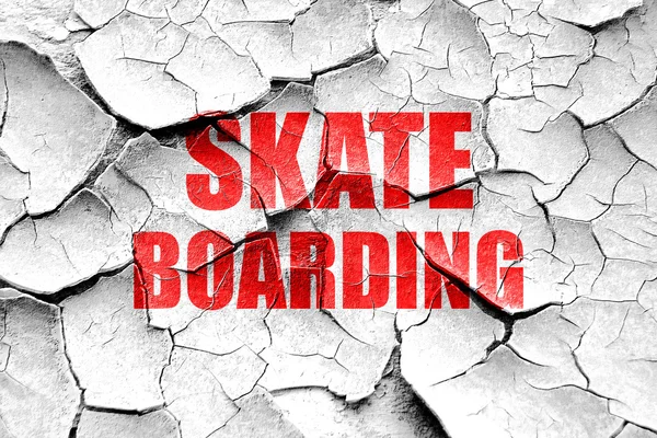 ひびの入ったグランジ スケート搭乗記号背景 — ストック写真