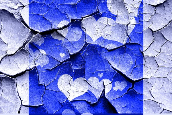 Grunge cracked Hearts love background — Stock Photo, Image