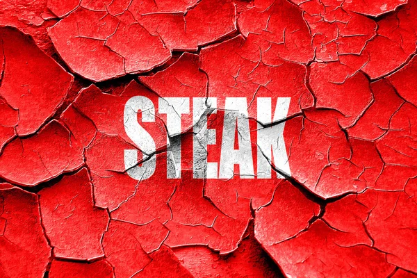 Grunge gebarsten heerlijke biefstuk teken — Stockfoto