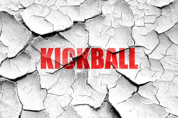 Grunge knäckt kickball tecken bakgrund — Stockfoto