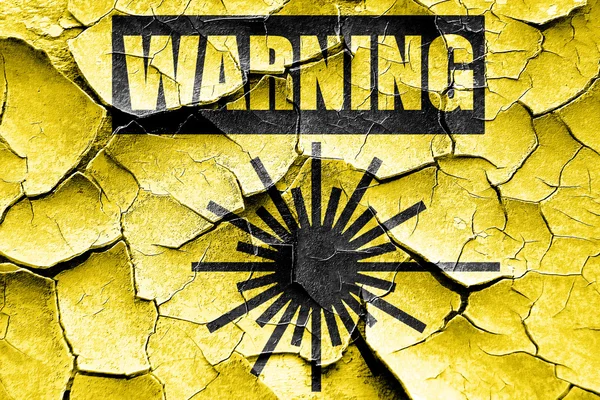 Grunge agrietado Señal de advertencia láser — Foto de Stock