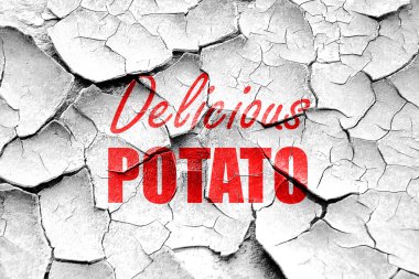 Lezzetli patates işareti Grunge kırık