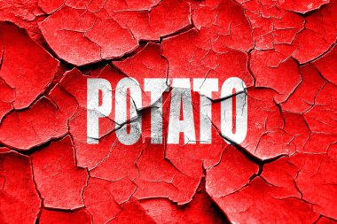 Lezzetli patates işareti Grunge kırık