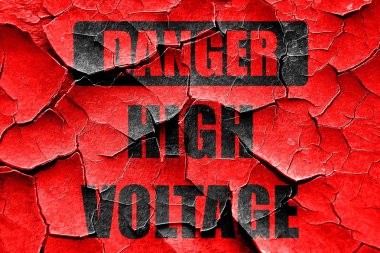 Grunge yüksek gerilim işareti kırık