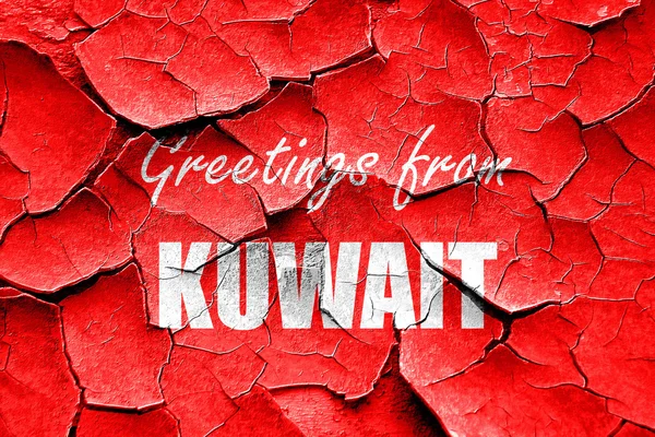 Grunge ραγισμένα Χαιρετίσματα από Κουβέιτ — Φωτογραφία Αρχείου