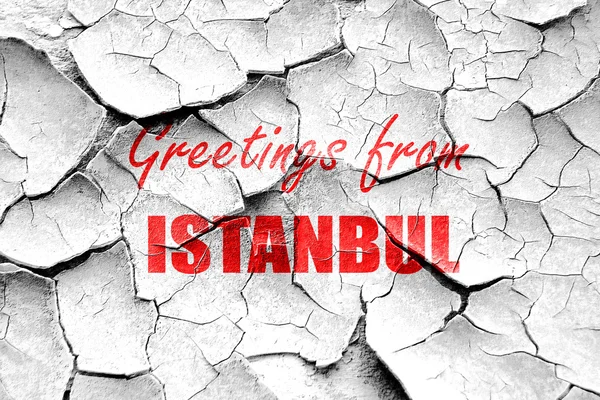 Grunge gebarsten groeten uit istanbul — Stockfoto