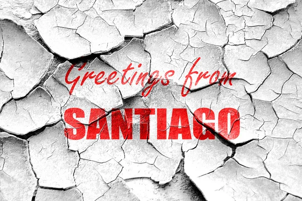Grunge fissuré Salutations de santiago — Photo