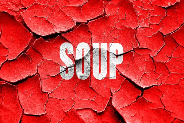 Grunge cracked Delicious soup sign — Stock Photo, Image