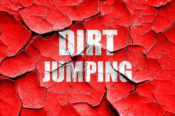 Grunge knäckt dirt jumping tecken bakgrund — Stockfoto