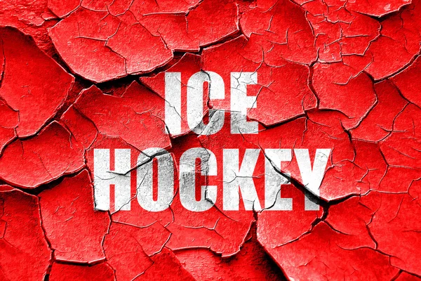 Grunge knackte Eishockey-Schild — Stockfoto