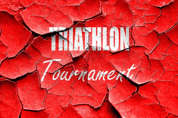 Grunge fissuré fond de signe de triathlon — Photo