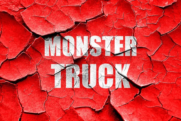 Grunge gebarsten monster truck teken achtergrond — Stockfoto