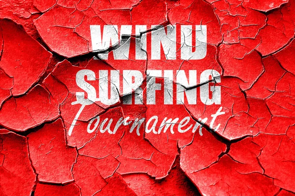 Grunge gebarsten wind surfen teken achtergrond — Stockfoto