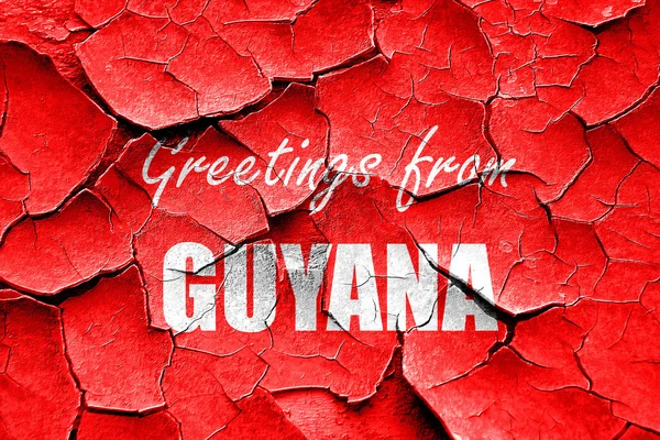 Grunge ραγισμένα χαιρετισμούς από τη Γουιάνα — Φωτογραφία Αρχείου