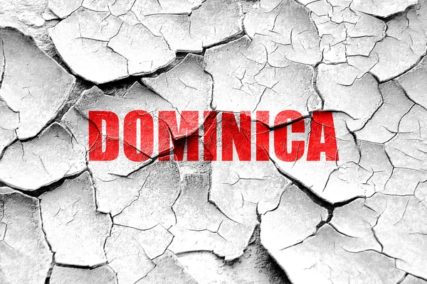 Grunge repedt Üdvözlet Dominika — Stock Fotó