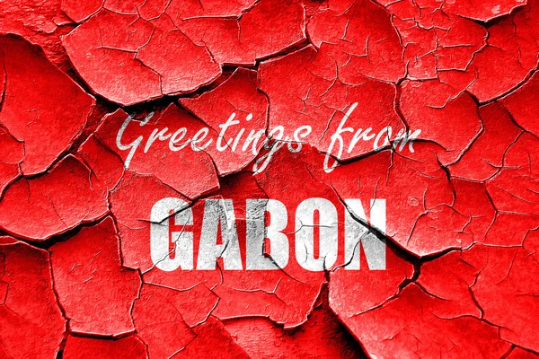 Grunge fissuré Salutations du Gabon — Photo