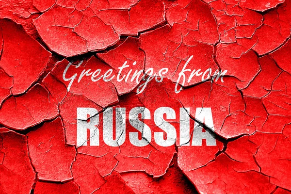 Grunge agrietado Saludos de Rusia — Foto de Stock