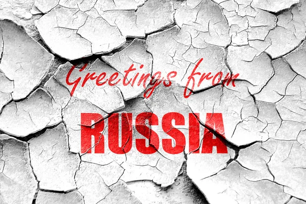 Grunge agrietado Saludos de Rusia — Foto de Stock
