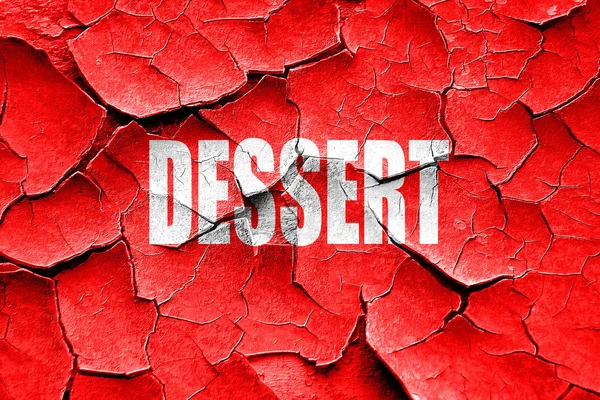 Grunge cracking delizioso dessert segno — Foto Stock