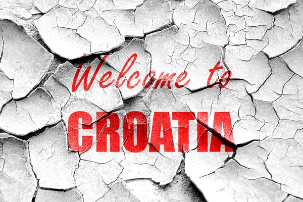 Grunge agrietado Bienvenido a croacia — Foto de Stock