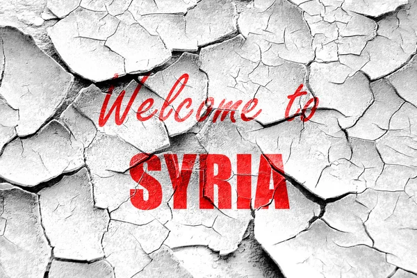Ilustracja krakowanych Zapraszamy do Syrii — Zdjęcie stockowe