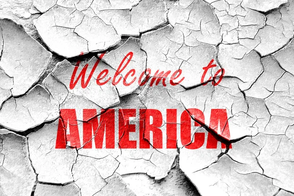 Grunge cracked Welcome to america — Stock Photo, Image