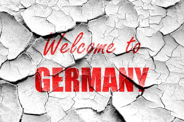 Grunge geknackt Willkommen in Deutschland — Stockfoto