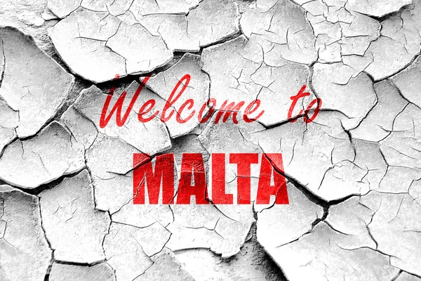 Grunge agrietado Bienvenido a malta — Foto de Stock