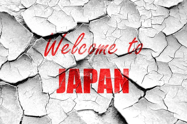 Grunge gebarsten Welkom naar japan — Stockfoto