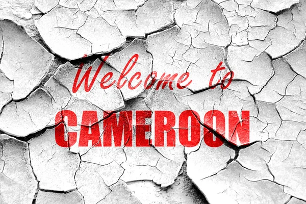 Grunge rachado Bem-vindo aos Camarões — Fotografia de Stock