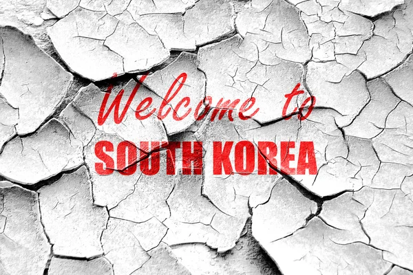Güney Kore Hoşgeldiniz Grunge kırık — Stok fotoğraf
