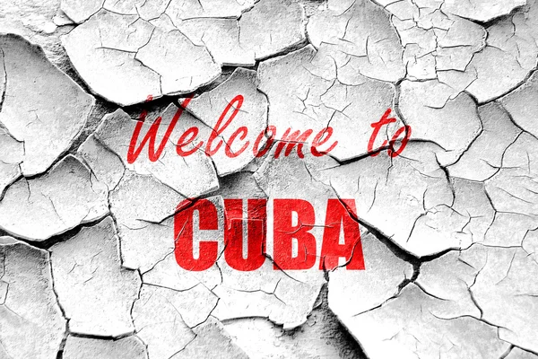 Grunge rachado Bem-vindo a Cuba — Fotografia de Stock