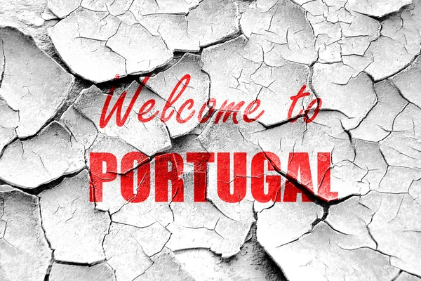 Grunge gebarsten Welkom bij portugal — Stockfoto