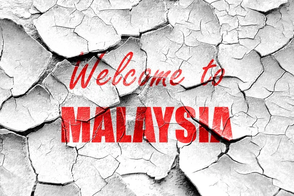 Grunge rachado Bem-vindo ao malaysia — Fotografia de Stock