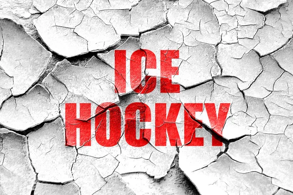 Grunge agrietado hielo hockey signo fondo — Foto de Stock