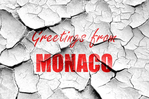 Grunge agrietado Saludos desde Mónaco —  Fotos de Stock