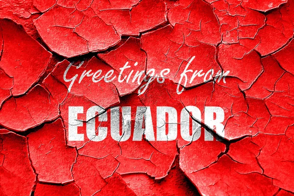 Grunge cracked Greetings from ecuador — Stock Photo, Image