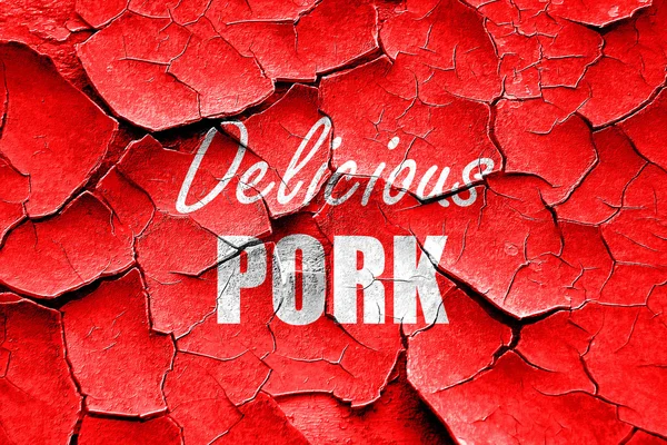 Grunge gebarsten heerlijke varkensvlees tekenen — Stockfoto