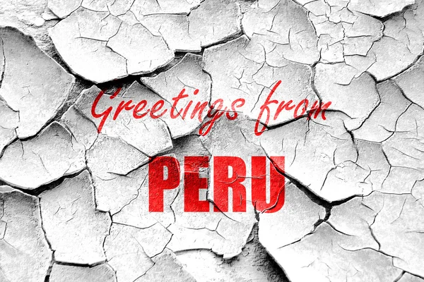 Grunge agrietado saludos de perú — Foto de Stock