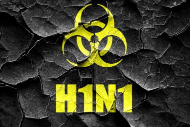 Grunge H1n1 virüs kavramı arka plan kırık