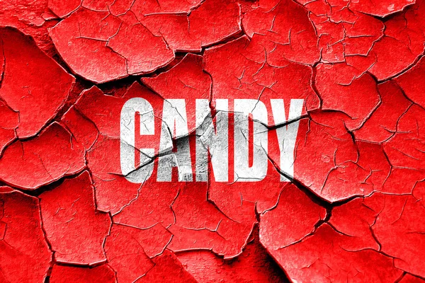 Grunge cracking delizioso segno di caramelle — Foto Stock