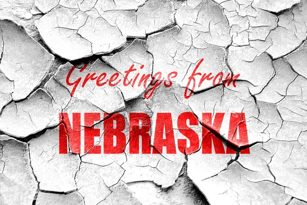 Grunge cracking Saluti da nebraska — Foto Stock