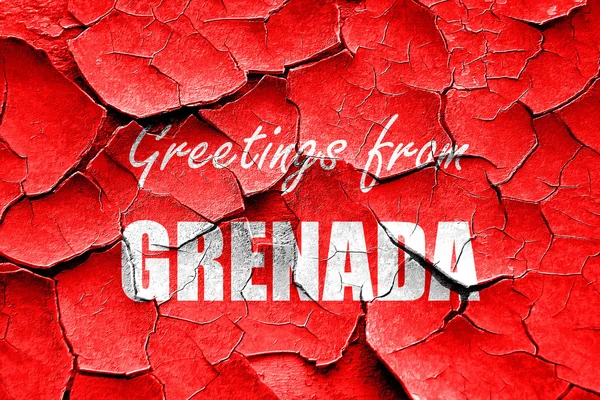 Grunge agrietado Saludos desde la granada —  Fotos de Stock