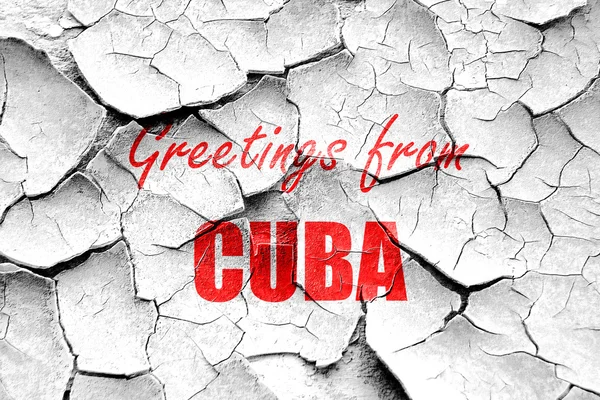 Grunge ραγισμένα χαιρετισμούς από την Κούβα — Φωτογραφία Αρχείου