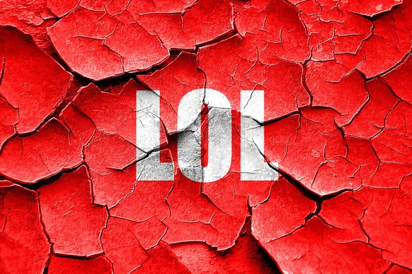 Grunge cracked lol internet slang — Stock Photo, Image