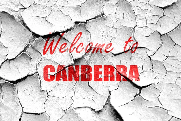 Grunge rachado Bem-vindo a Canberra — Fotografia de Stock
