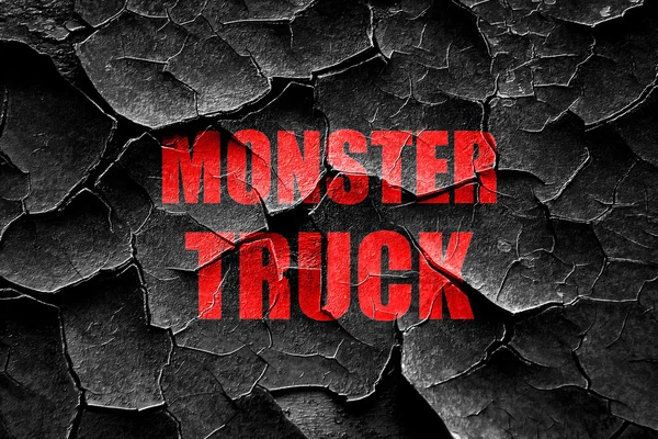 Grunge gebarsten monster truck teken achtergrond — Stockfoto