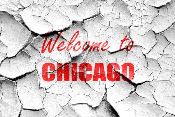 Grunge rachado Bem-vindo ao Chicago — Fotografia de Stock