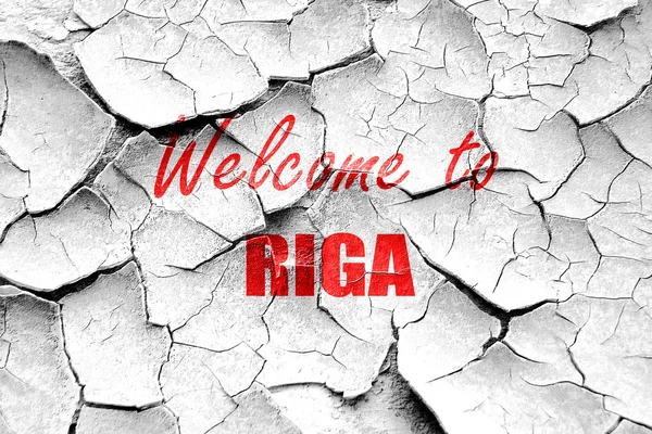 Grunge ραγισμένα Καλώς ορίσατε στη Ρίγα — Φωτογραφία Αρχείου